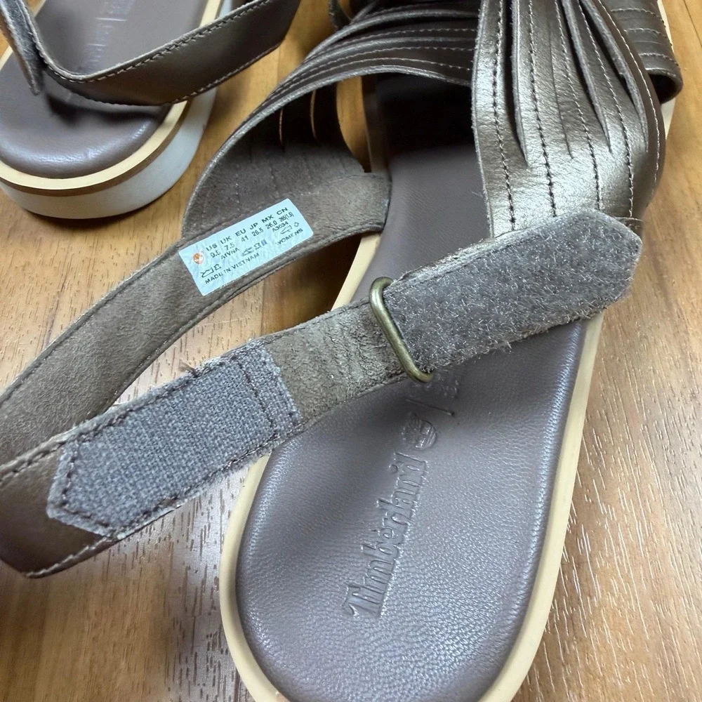 Timberland Womens Sandals 9.5 Bronze SensorFlex Crossband Slingback A1VNA